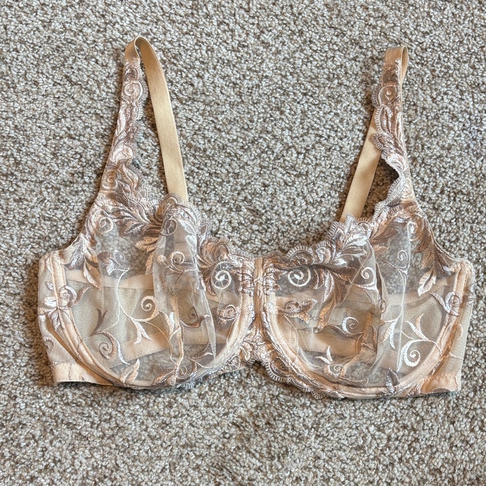 Soma Sheer Lace Unlined Adjustable Strap Bra Size 36D / feminine | dainty |